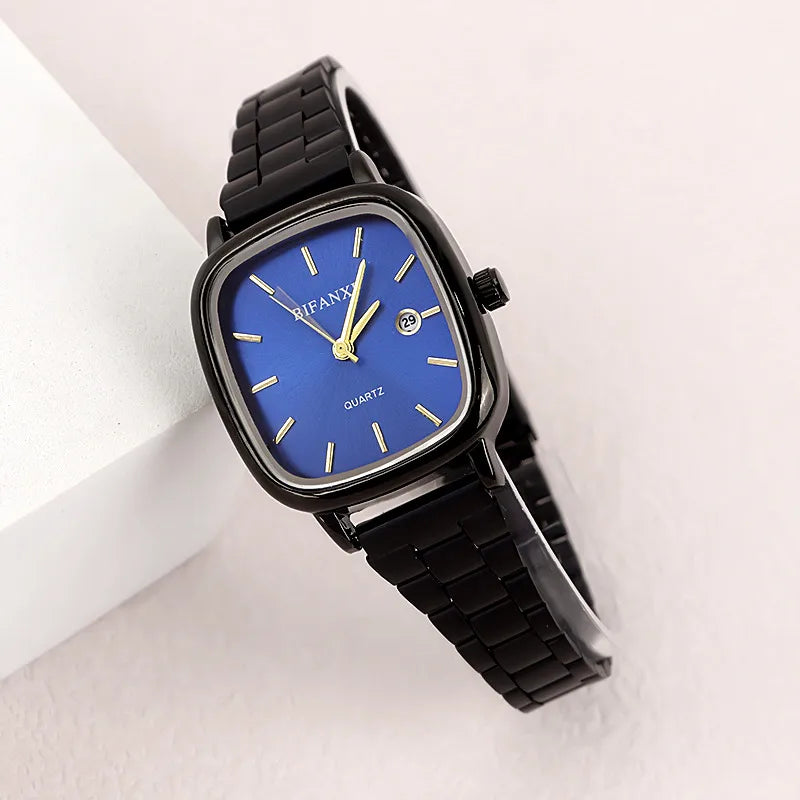 Business Solid Color Horseshoe Buckle Quartz Watch Women's Watches