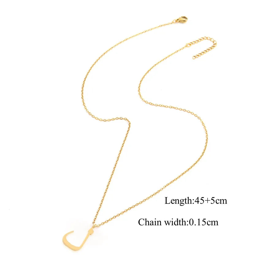 Wholesale Jewelry Casual Simple Style Arabic Letters 201 Stainless Steel 304 Stainless Steel cable chain Pendant Necklace
