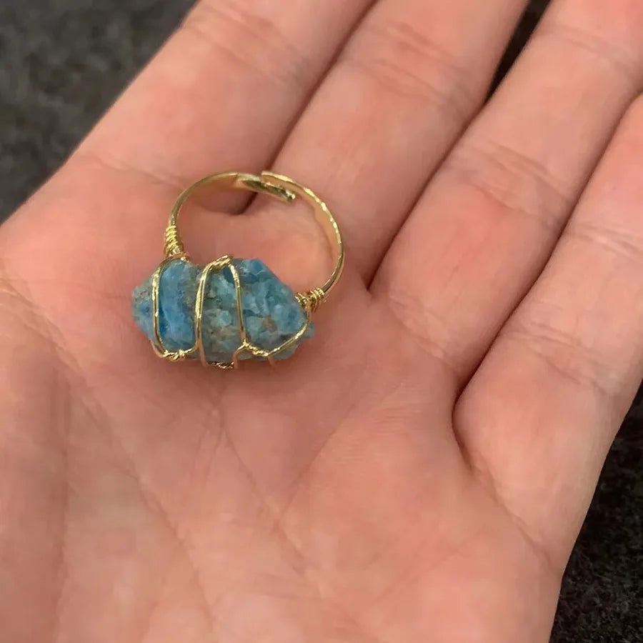 fashion irregular natural stone copper plating rings 1 piece