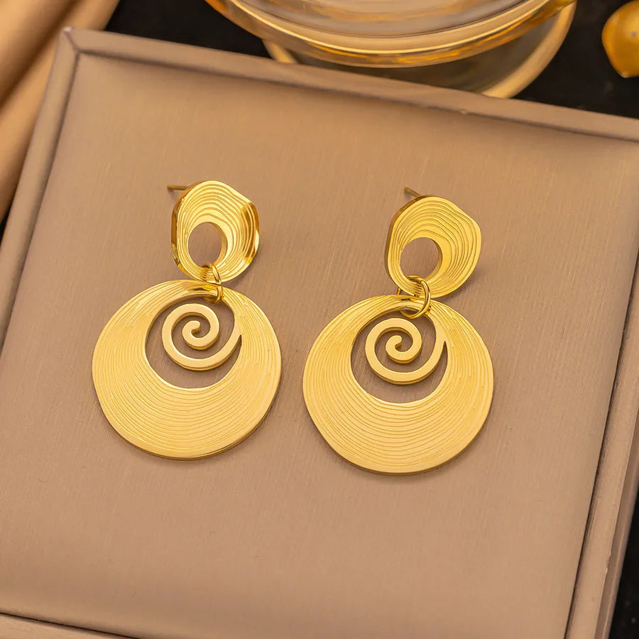 1 Pair IG Style Elegant Vintage Style Heart Shape Flower Butterfly 304 Stainless Steel Drop Earrings Ear Studs