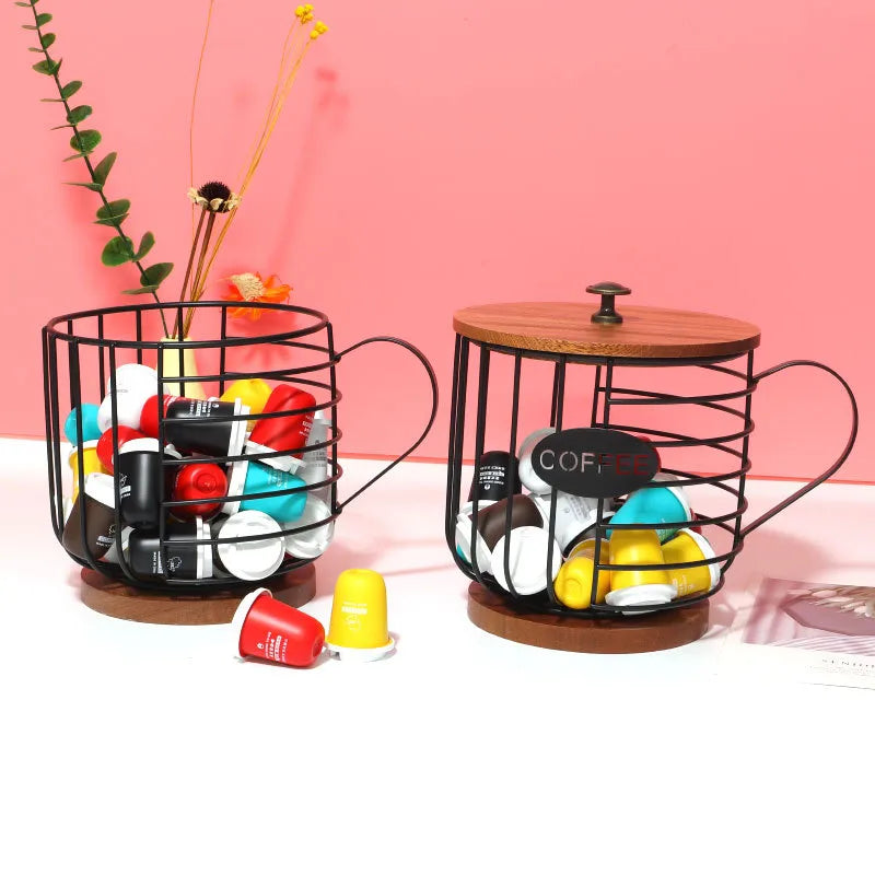 Casual Classical Solid Color Iron Coffee Basket