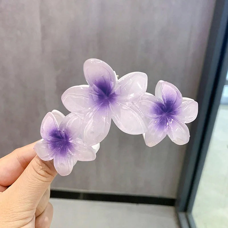 Fairy Style Tropical Sweet Women's Flower Plumeria Acrylic Hair Claws