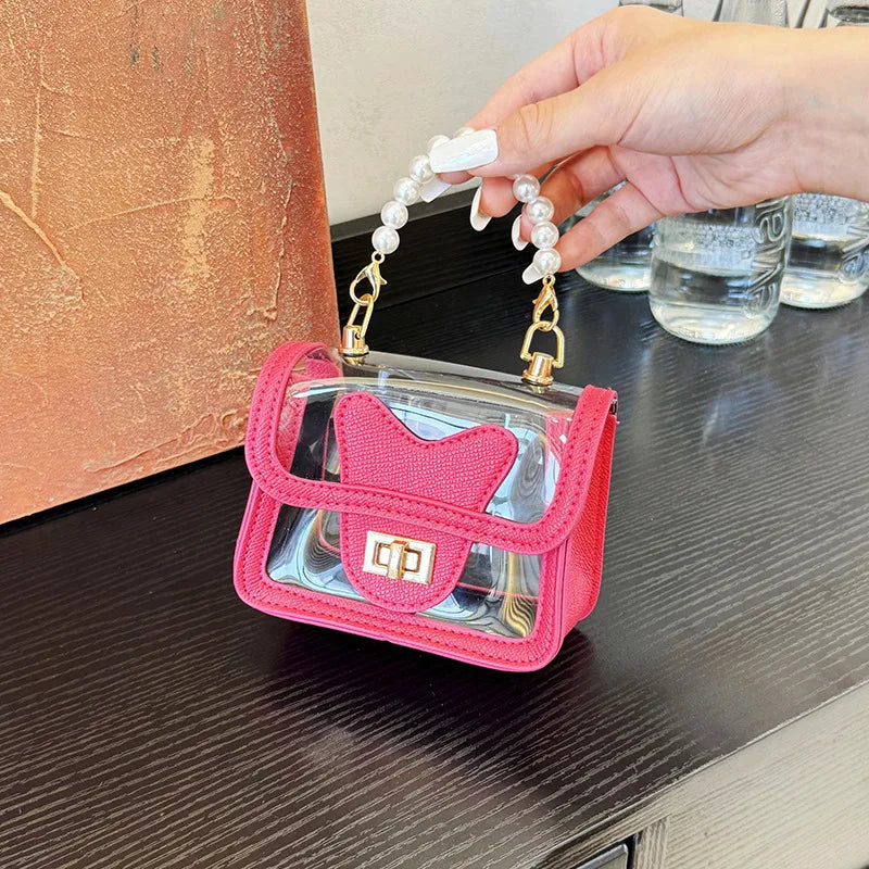 Summer New Crossbody Bag Cute Stylish Bag Pearl Classic Style Chain Transparent Handbag Shoulder Bag
