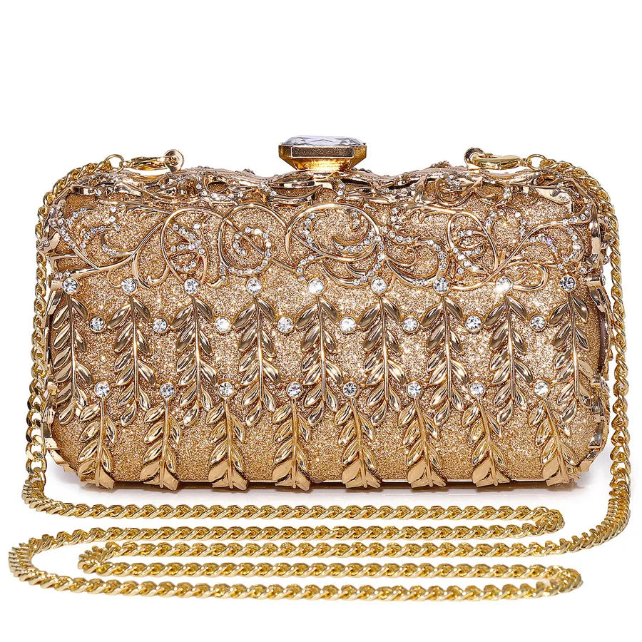 Pu Leather Alloy Solid Color Square Evening Bags