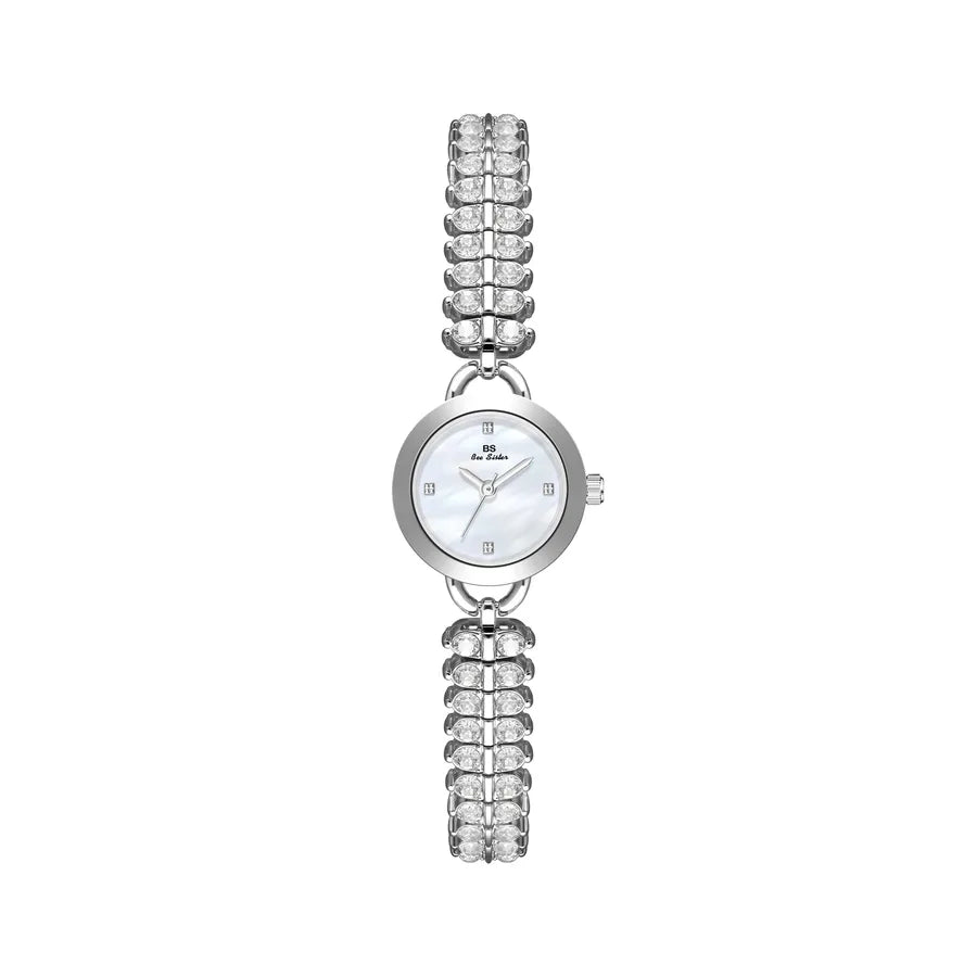 Elegant Zirconia Starry Sky Quartz Watch BS Brand Fashionable Vintage Gold Grain Small Luxury Wristwatch FA1881 Mineral Glass