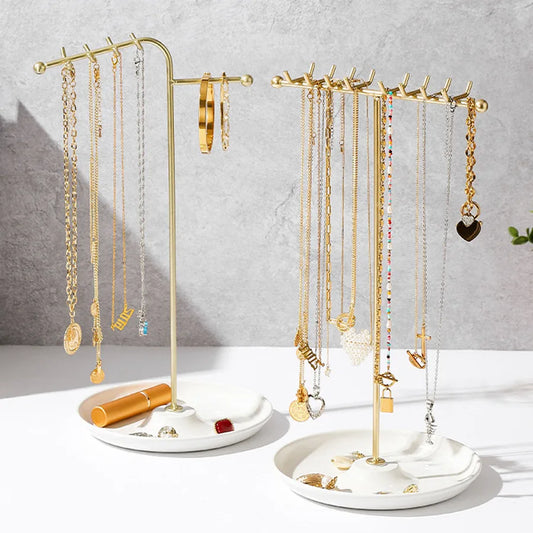 1 Piece Metal Iron Modern Style Classic Style Double Row 8 Hook Jewelry Display Jewelry Rack