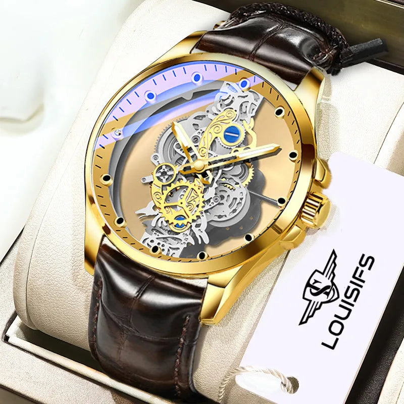 streetwear solid color single folding buckle quartz men's watches