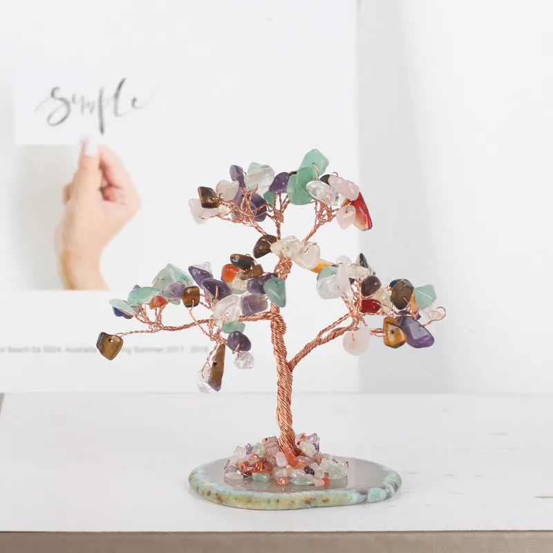 Simple Style Tree Crystal Agate copper wire Ornaments Artificial Decorations