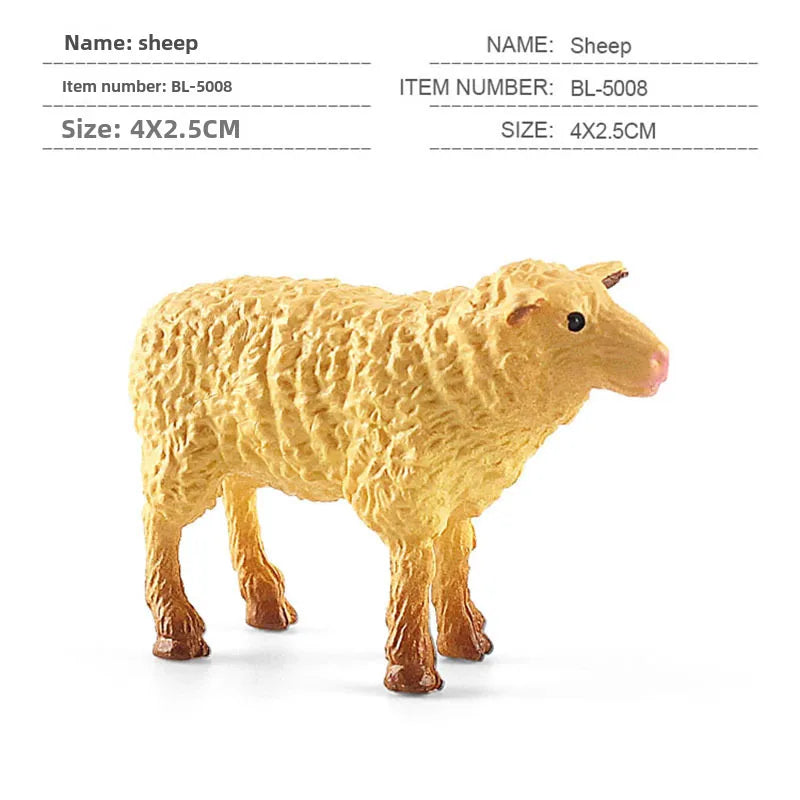 simulation mini farm poultry chicken duck goose cow gold small animal miniature model sand table ornaments wholesale