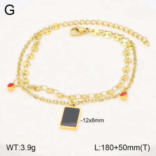 Casual Elegant Cross Moon Heart Shape 304 Stainless Steel 18K Gold Plated Rhinestones cable chain Bracelets In Bulk