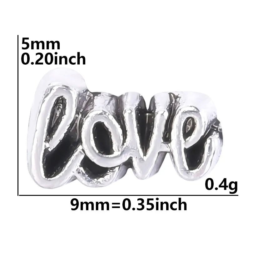 20 PCS/Package Alloy Color Block Heart Shape Beads