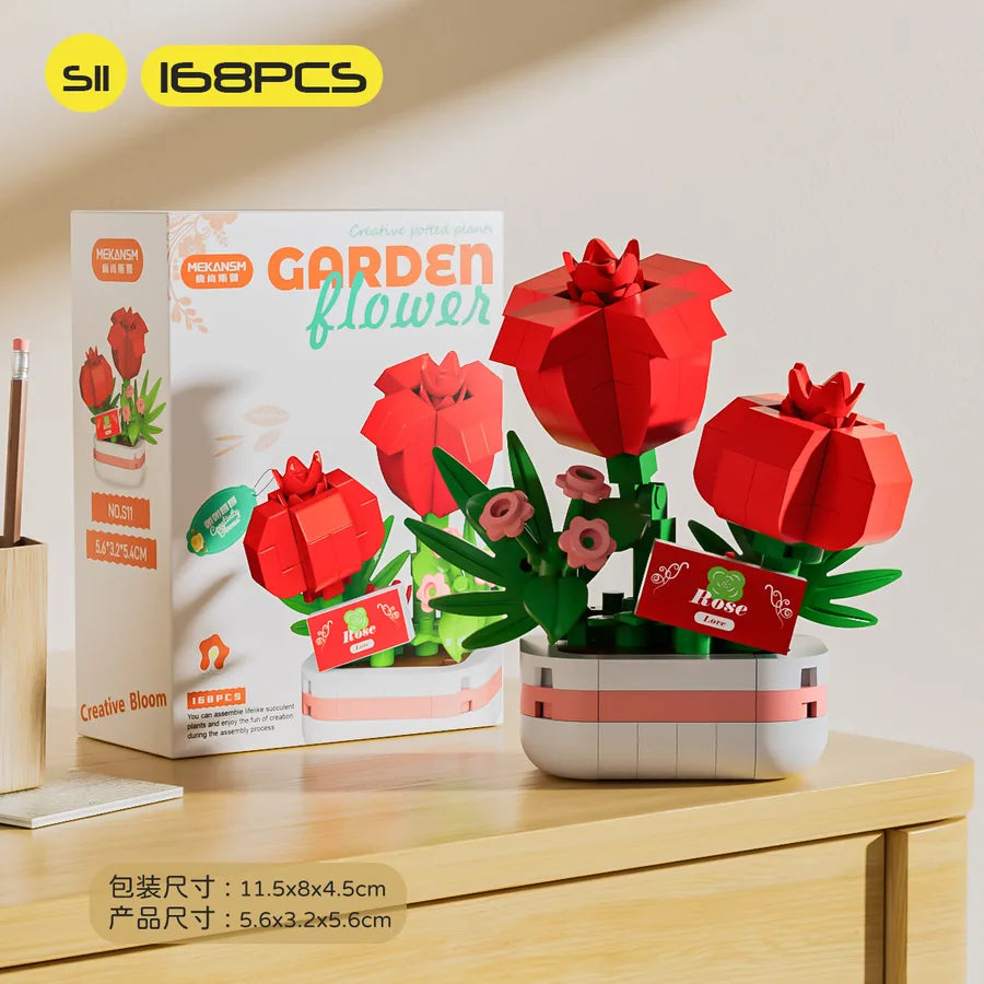 Kids(7-16Years) Flower Plastic Building Toys