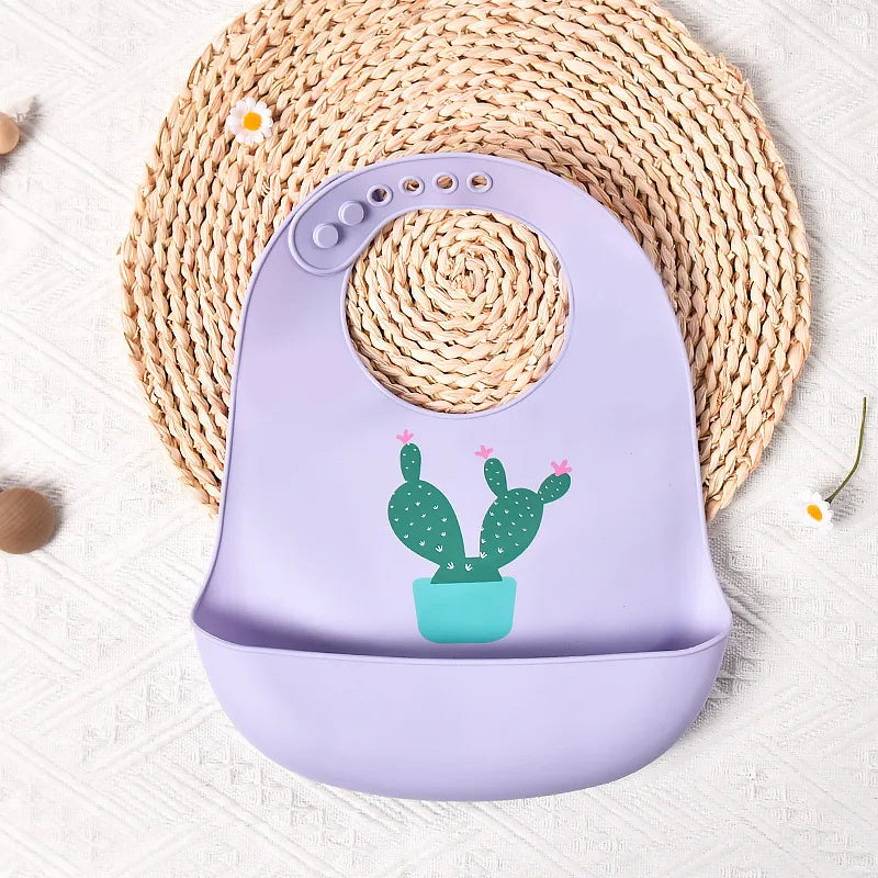 Casual Cute Cartoon Flower Silica Gel Burp Cloths Bib Baby Accessories