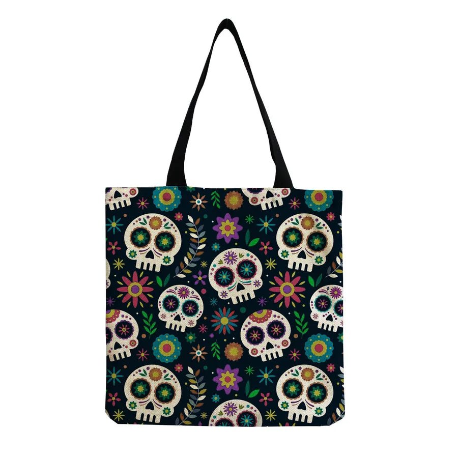 Unisex Casual Punk Skull Shopping bags