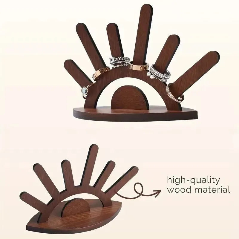New Creative Wooden Jewelry Stand Ring Storage Display Rack Artistic Craft Decoration Festival Gift