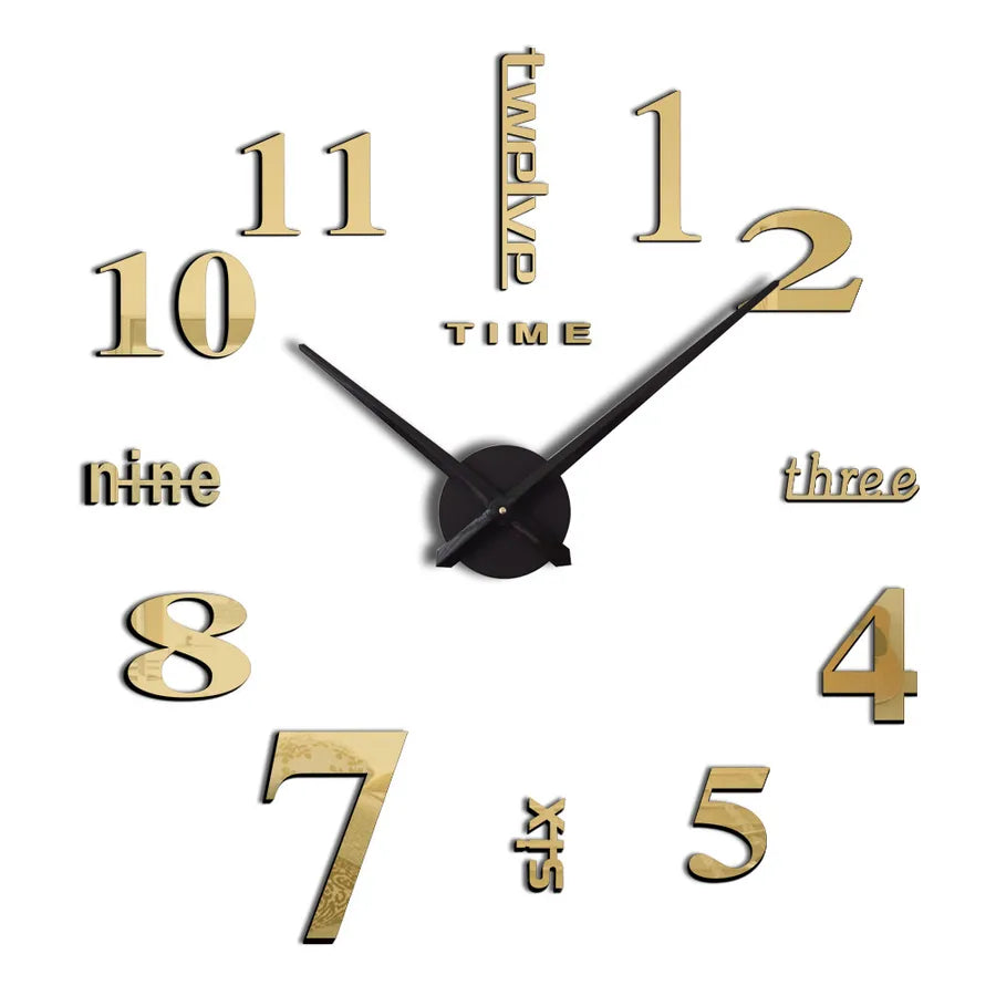 Casual Round Plastic Plexiglass pendant Wall Clock Artificial Decorations