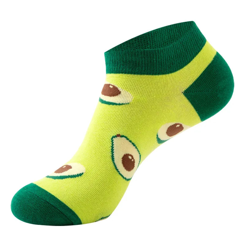 Unisex Cute Modern Style Fruit Strawberry Watermelon Cotton Ankle Socks A Pair