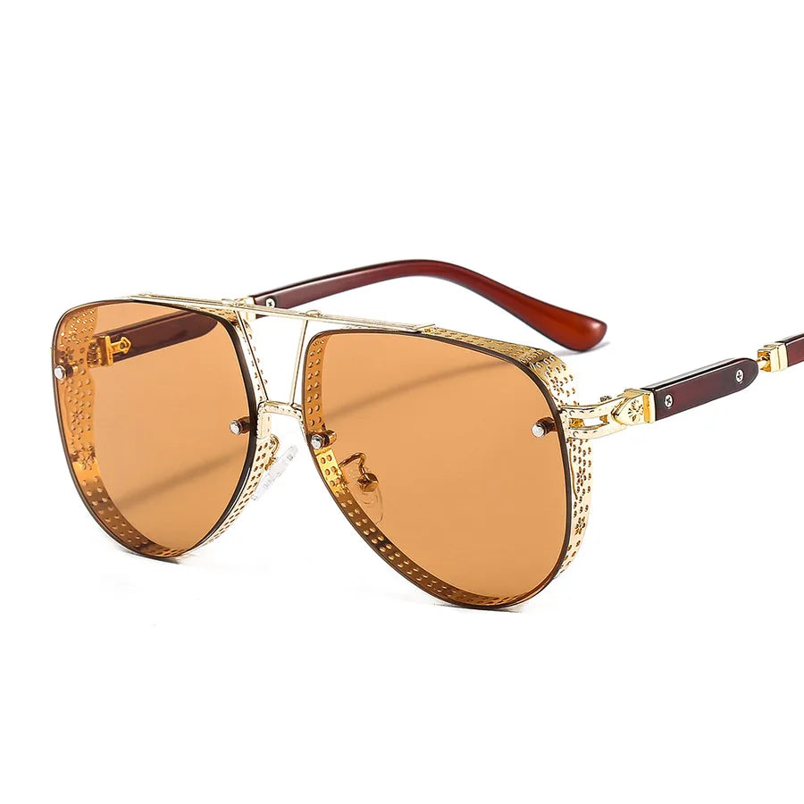 men's fashion solid color pc round frame full frame sunglasses