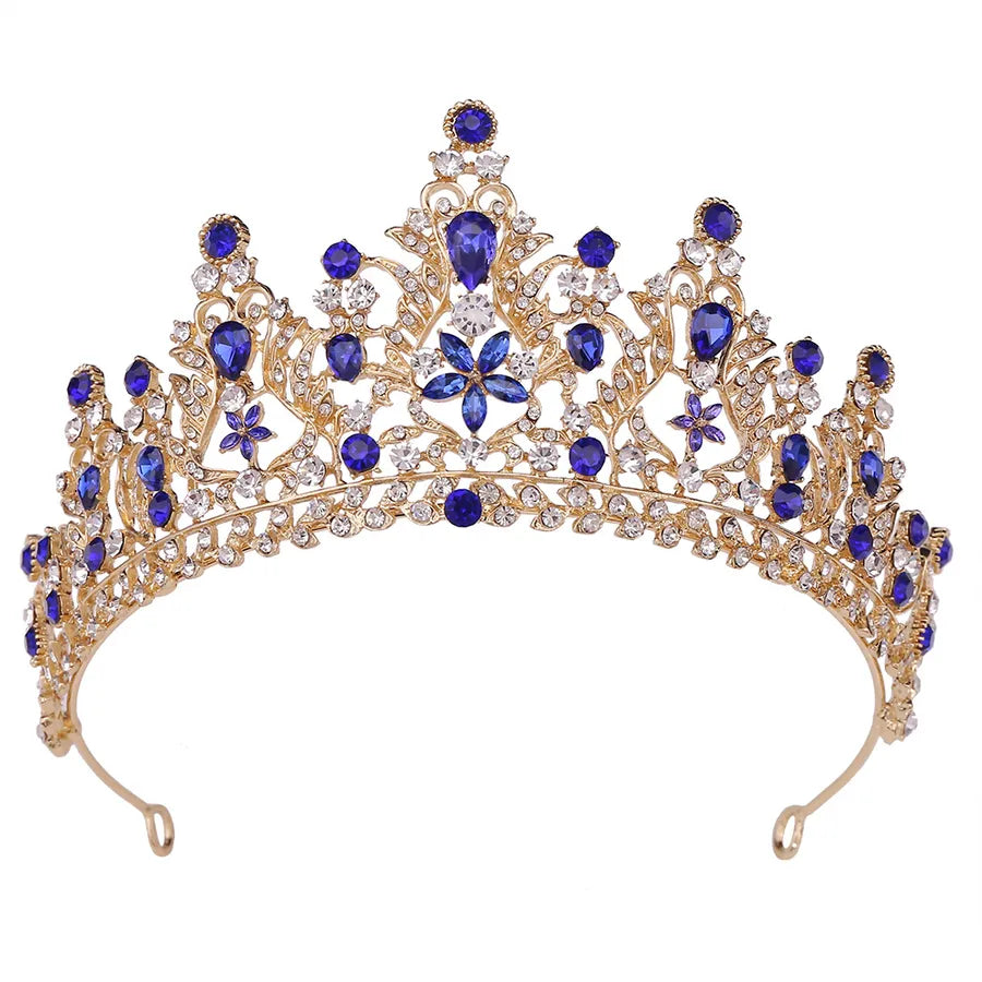 baroque style crown alloy inlay crystal rhinestones crown 1 piece