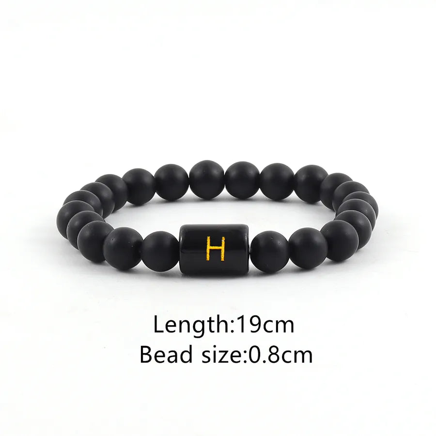 Elegant Vintage Style Simple Style Letter Glass Stone Men's Bracelets Men Beaded Bracelets