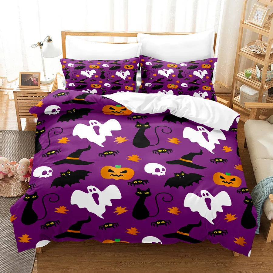 Halloween Casual Pumpkin Castle chemical fiber Beddings Bedding