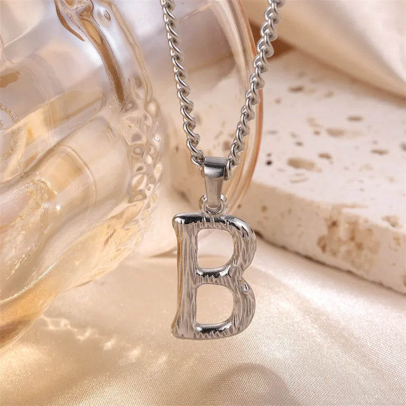 Wholesale Jewelry Sweet Simple Style Artistic Letter 201 Stainless Steel 304 Stainless Steel 18K Gold Plated Plating Pendant Necklace