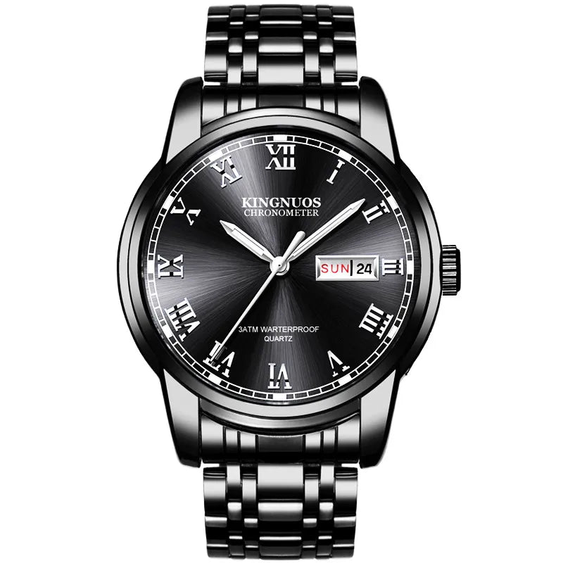 casual solid color double side snaps quartz men's watches