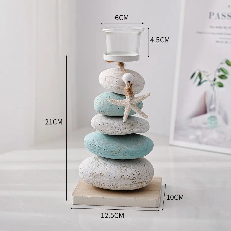 Retro Marine Style Starfish Stone Wood Resin Glass Artificial Decorations