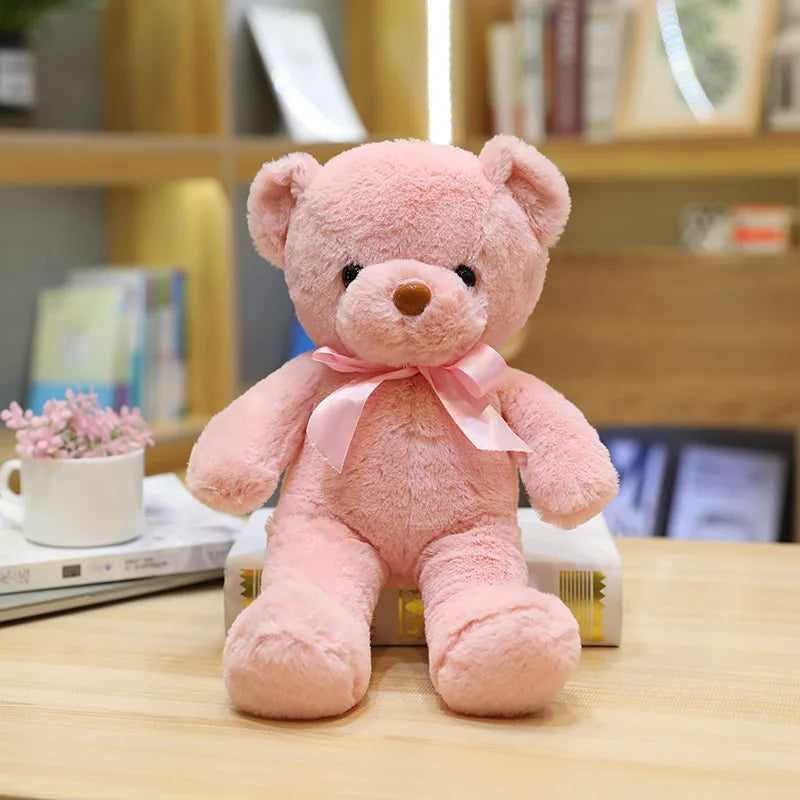 Color Ribbon Teddy Bear Doll Grasping Machine Doll Plush Toy Doll Little Bear Doll Machine Doll Set logo System