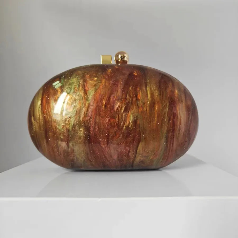 women's arylic tie dye vintage style shell lock clasp shoulder bag crossbody bag