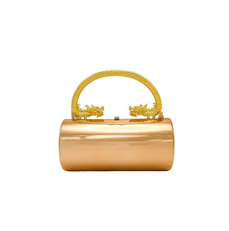 Gold Silver Green Arylic Solid Color Cylindrical Evening Bags