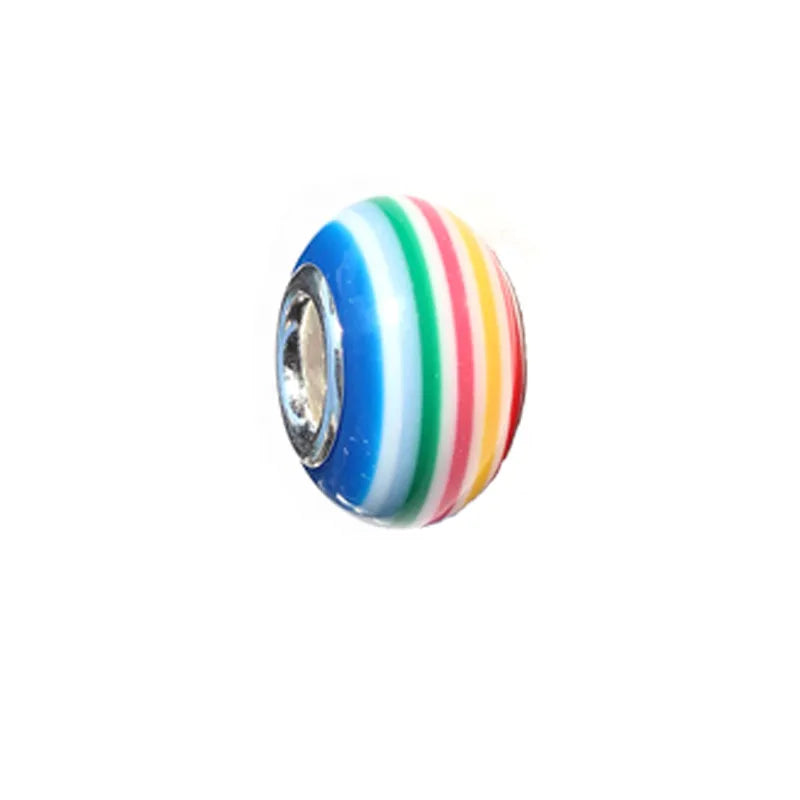 100 PCS/Package 8 * 14mm Resin Round Color Block Beads