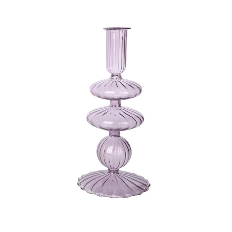 Artistic Geometric Glass candlestick Artificial Decorations