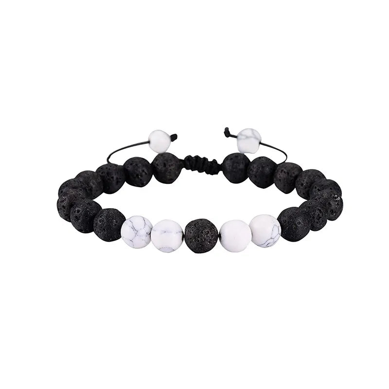 Retro Classic Style Geometric natural stone Volcanic rock Tiger Eye Bracelets In Bulk