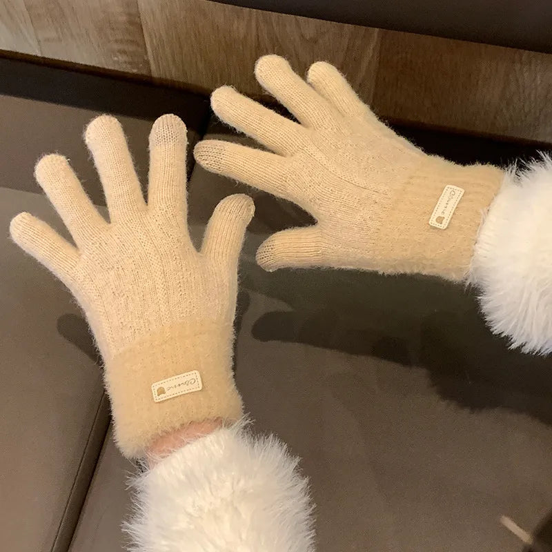 unisex simple style solid color gloves 1 set