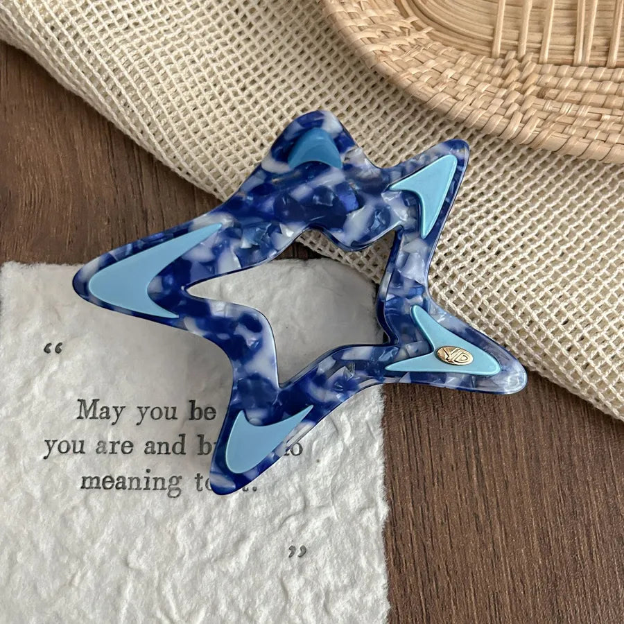 Elegant Large Hollow Star Hair Clip Women's Style Hair Accessories Shark Clip Back Of Head Hair Decorations Fashionable Hair Grips