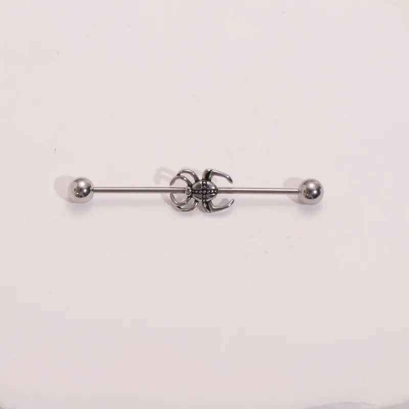 1 Piece Ear Cartilage Rings & Studs Casual Hip-Hop Punk Cross Wings Snake 316L Stainless Steel  Polishing Inlay Zircon Ear Cartilage Rings & Studs
