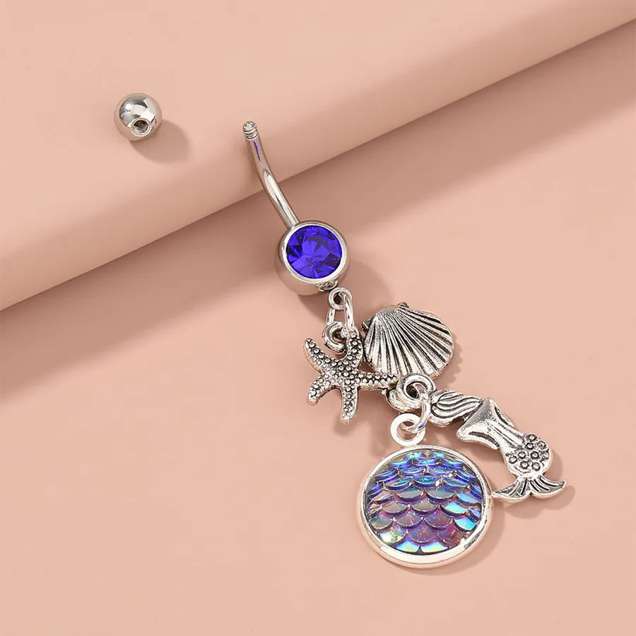 european and american zircon belly button nail butterfly belly button ring piercing jewelry