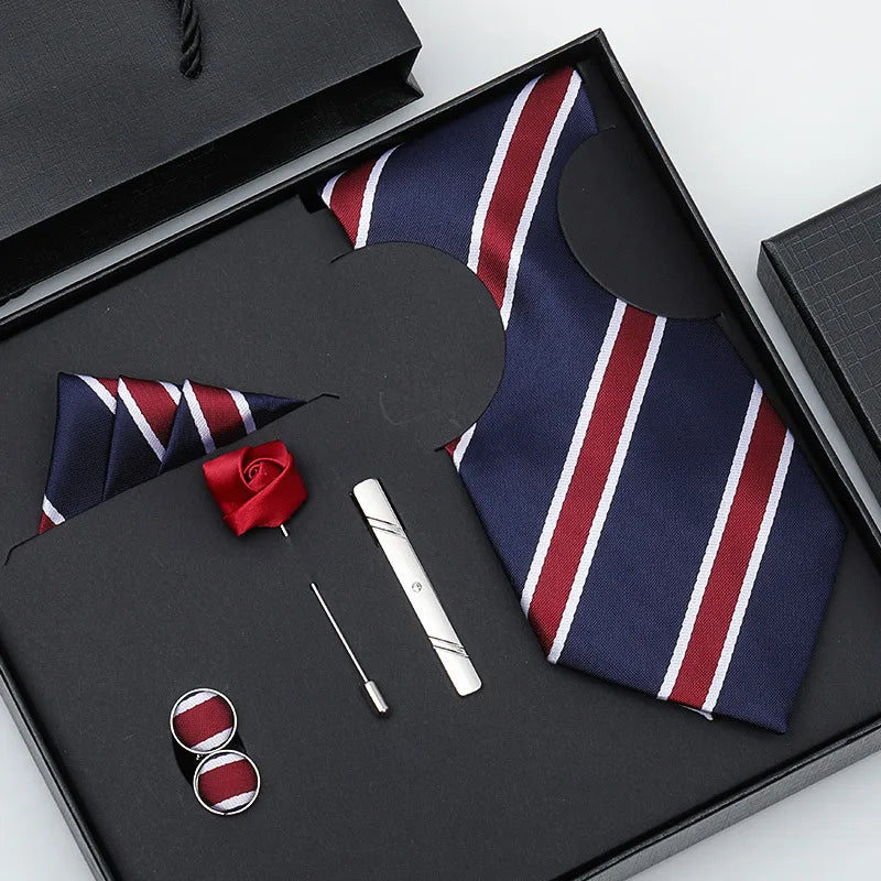 business stripe arrow solid color polyester yarn men's tie