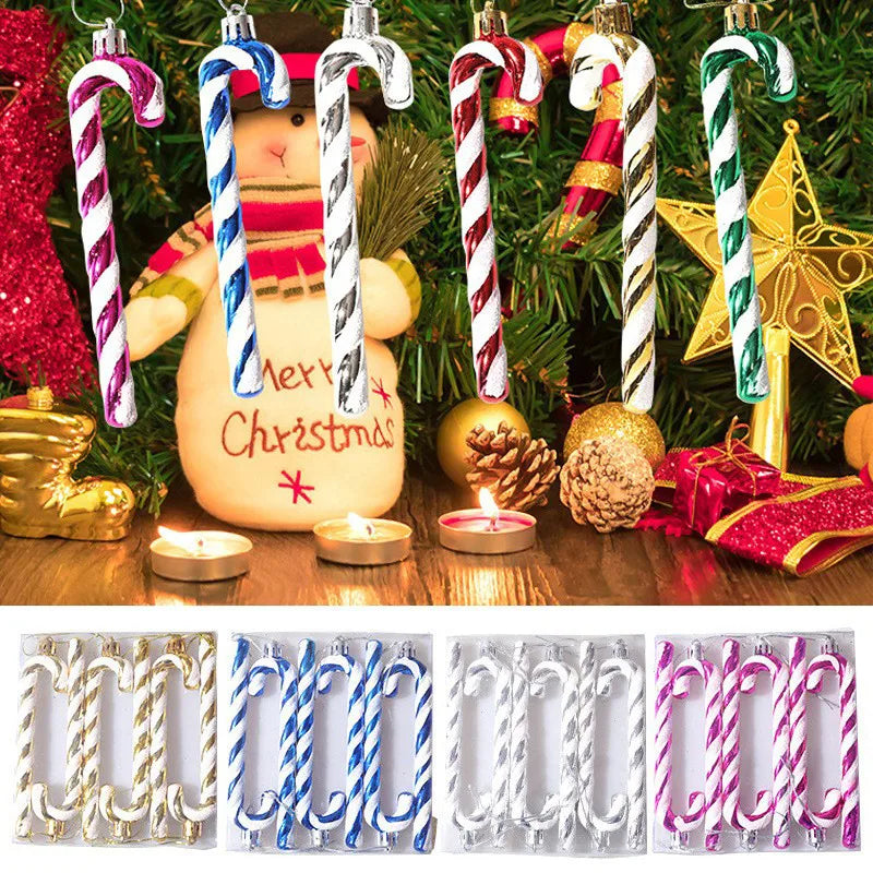 Christmas Tree Decoration Festive Atmosphere Plastic Cane Ornament Hanging Charms Christmas Holiday Decorations