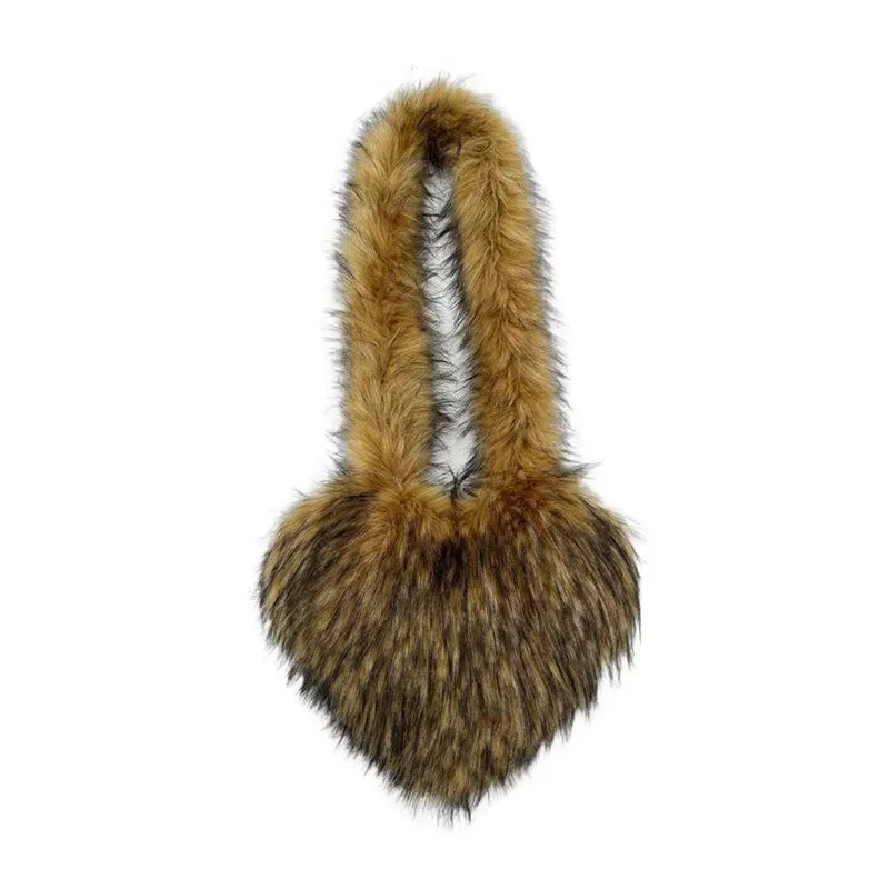 women's large winter plush polyester streetwear shoulder bag