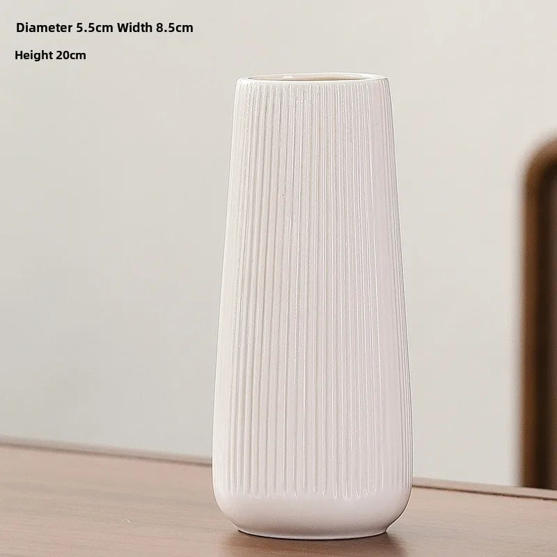 Simple Modern Star Ceramic Vase Ornaments Living Room White Porcelain Fresh Dried Flower Creative Ceramic Flower Set