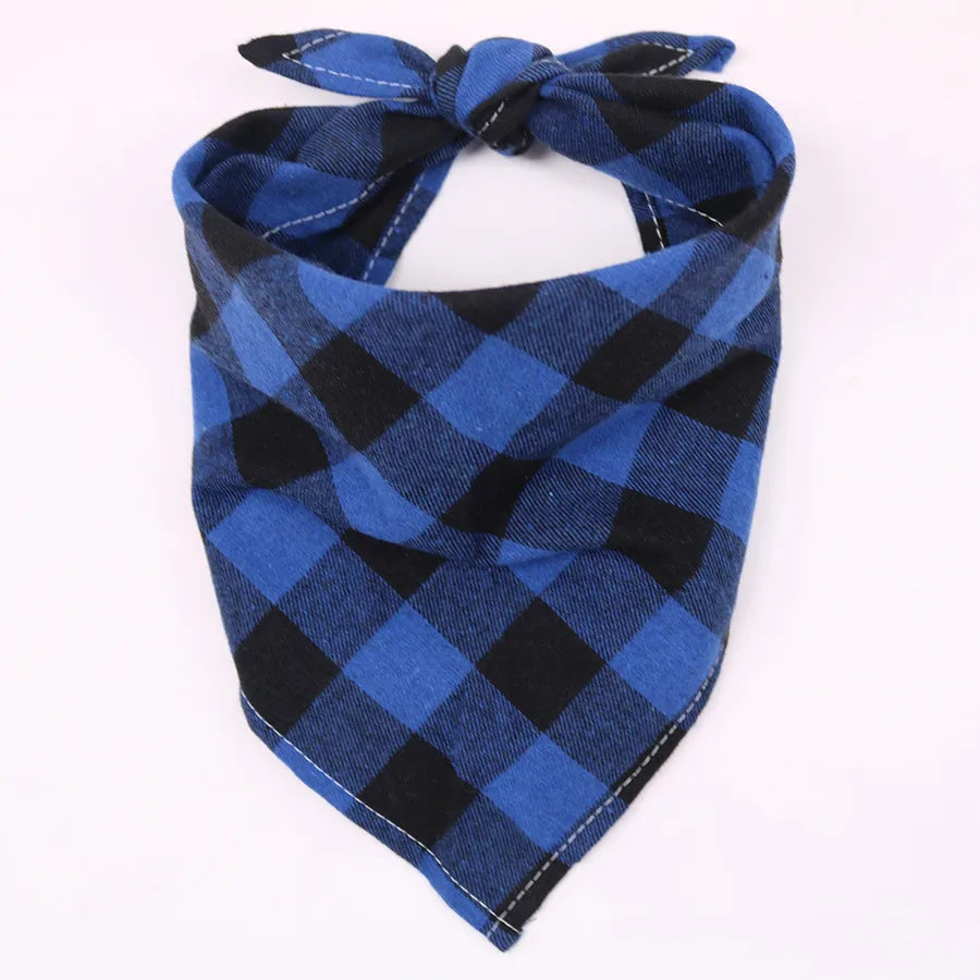 retro cotton christmas lattice pet saliva towel