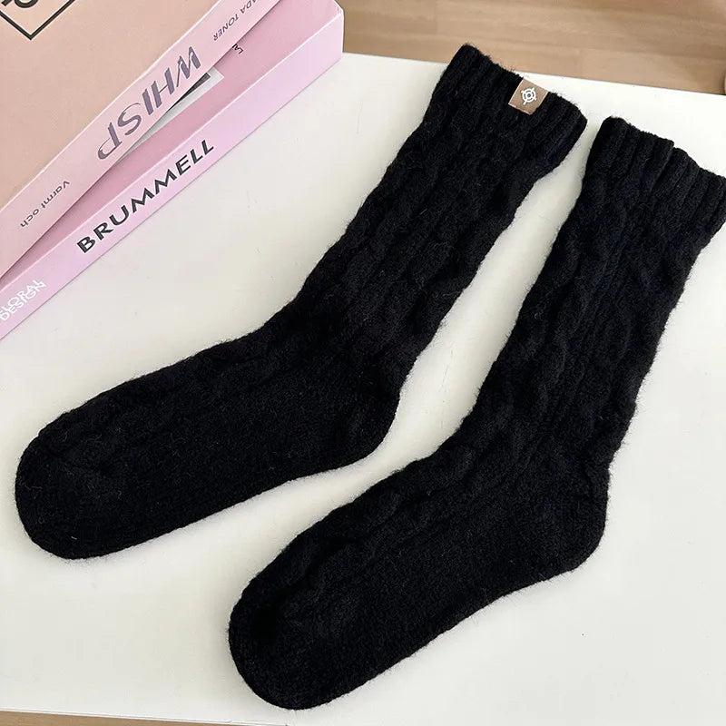 unisex casual solid color polyacrylonitrile fiber crew socks a pair