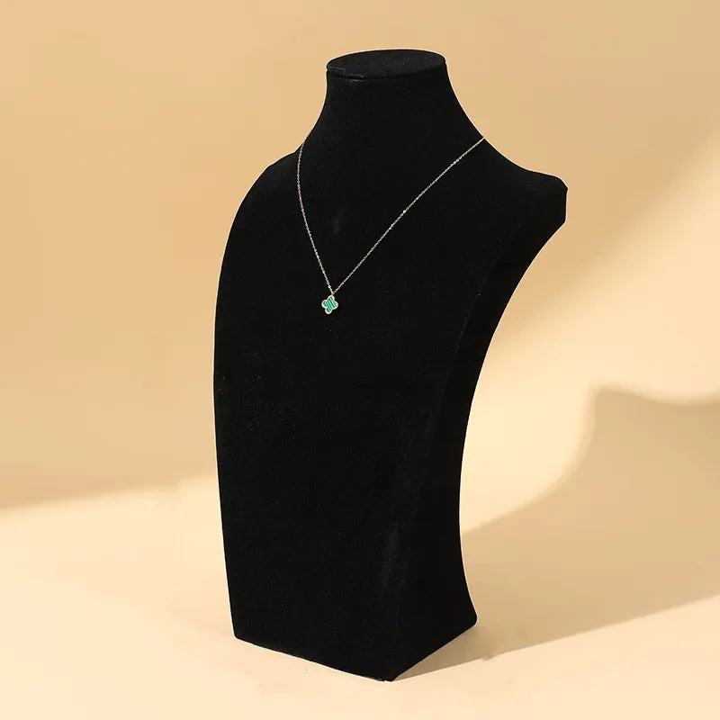 Velvet Jewelry Necklace Display Stand Counter Top Fashionable Mannequin Head Model Premium Feel Stitching Process