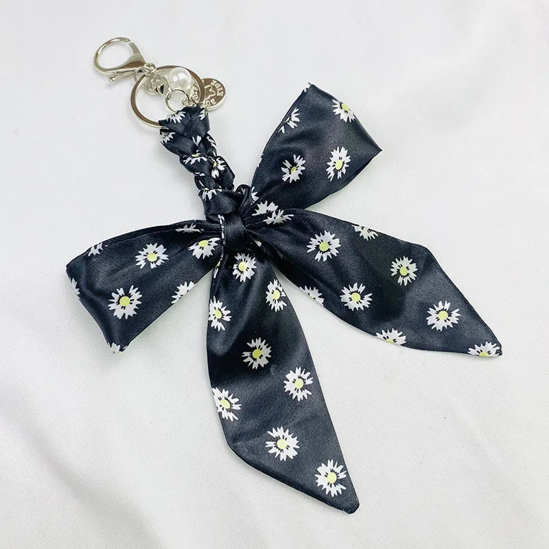 Sweet Simple Style Bow Knot Cloth Metal Unisex Bag Pendant Keychain