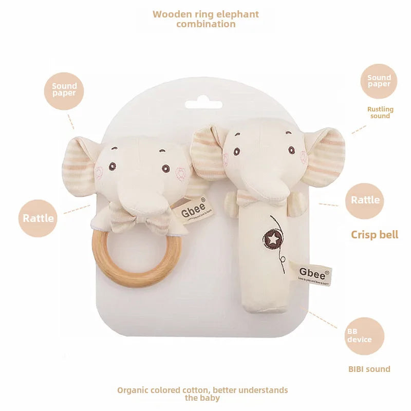 Gbee baby rattle plush toy early education animal round rattle doll baby soothing toy