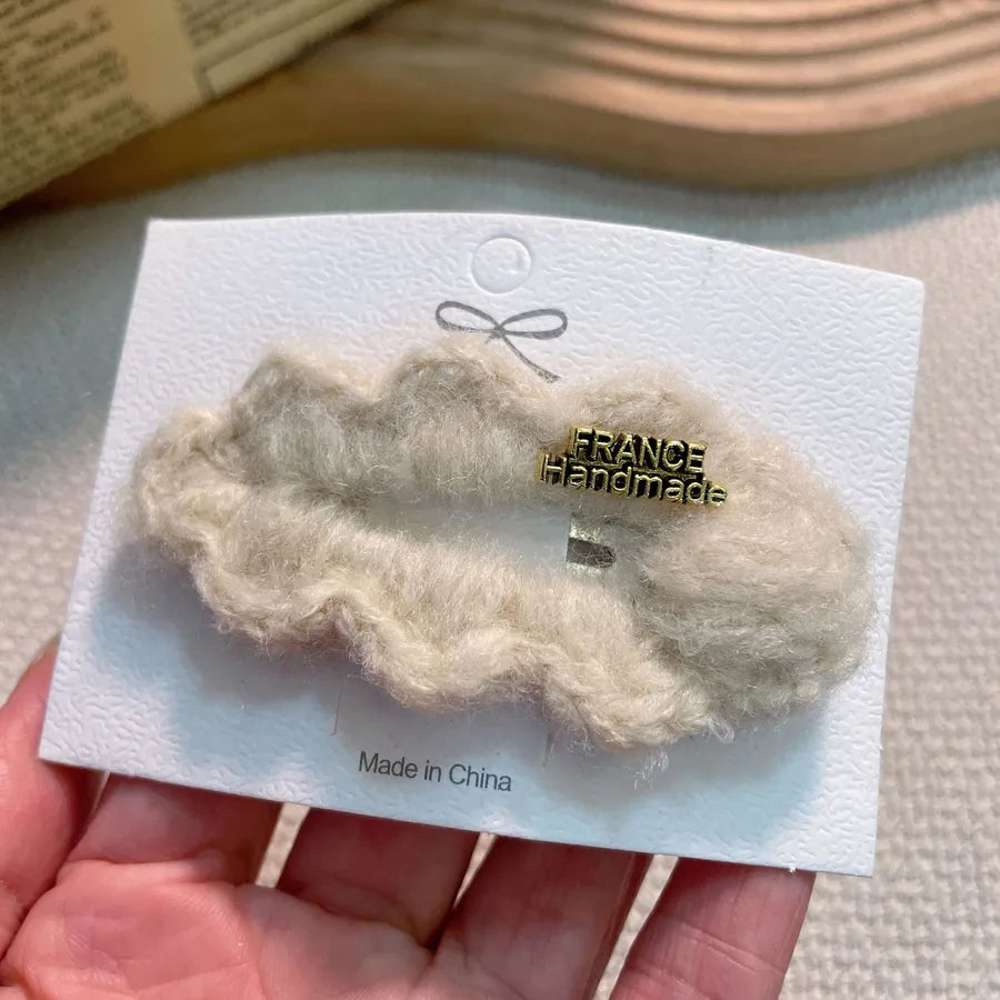 Cute Lamb Fur New Style Side Hair Clips Bangs Holders High-End Fashion Girls Hair Accessories Premium Shop Hair Decorations