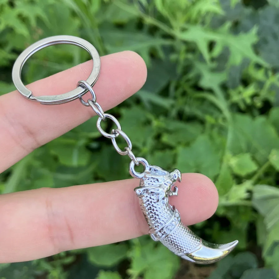Hip-Hop Wolf Tooth Metal Men's Bag Pendant Keychain