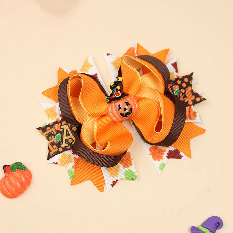 Halloween Pumpkin Skeleton Bat Hair Clip Cartoon Night Horror Movie Hair Accessories For Children